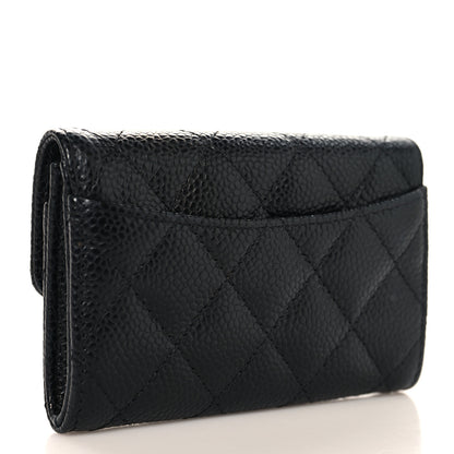 Chanel Caviar Quilted Flap Card Holder Wallet Black 3 of 9
