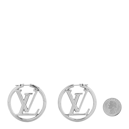 Louis Vuitton Palladium Louise Hoop Earrings Silver 2 of 4
