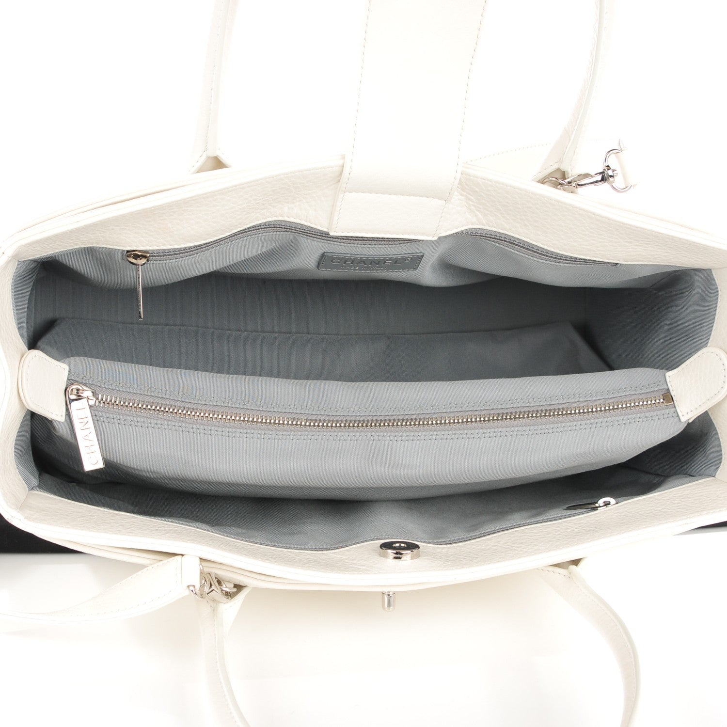 Chanel Deerskin Cerf Executive Shopper Tote White 5 of 7