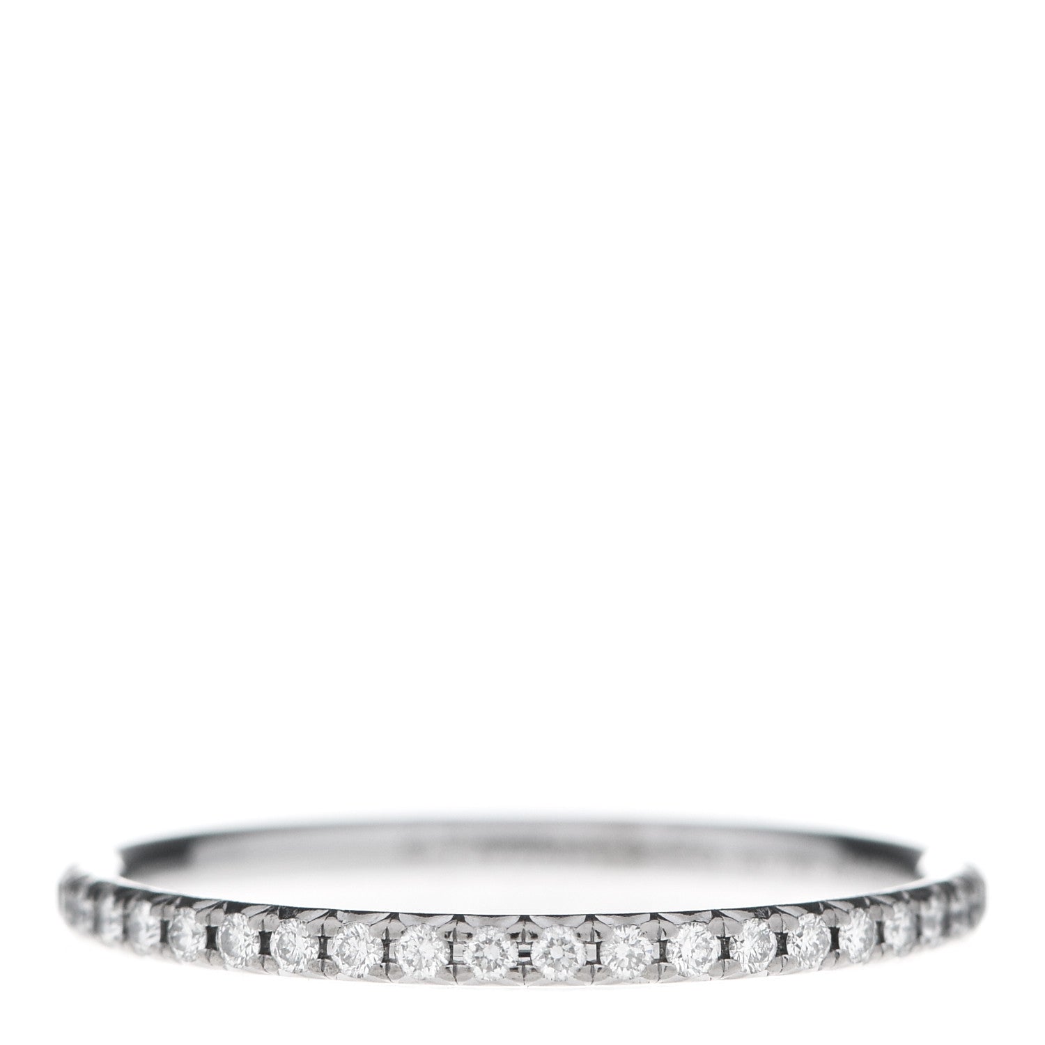 Tiffany 18K White Gold Diamond Metro Band Ring 53 6.25 1 of 5