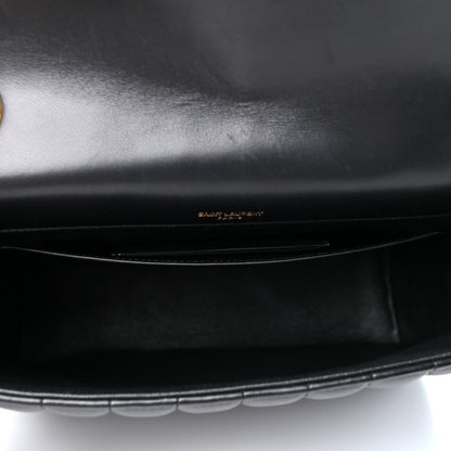 Saint Laurent Lambskin Matelasse Monogram Large Vicky Chain Bag Black 5 of 9