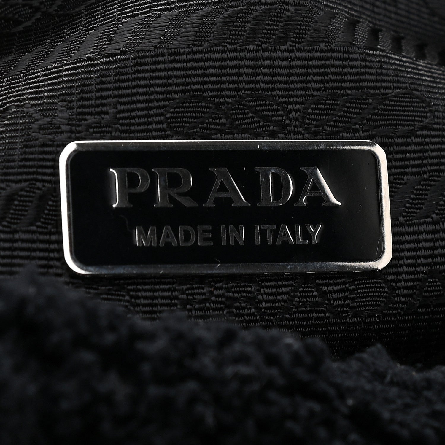 Prada Terry Cloth Mini Re-Edition 2000 Bag Black White 6 of 9