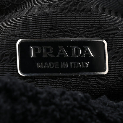 Prada Terry Cloth Mini Re-Edition 2000 Bag Black White 6 of 9