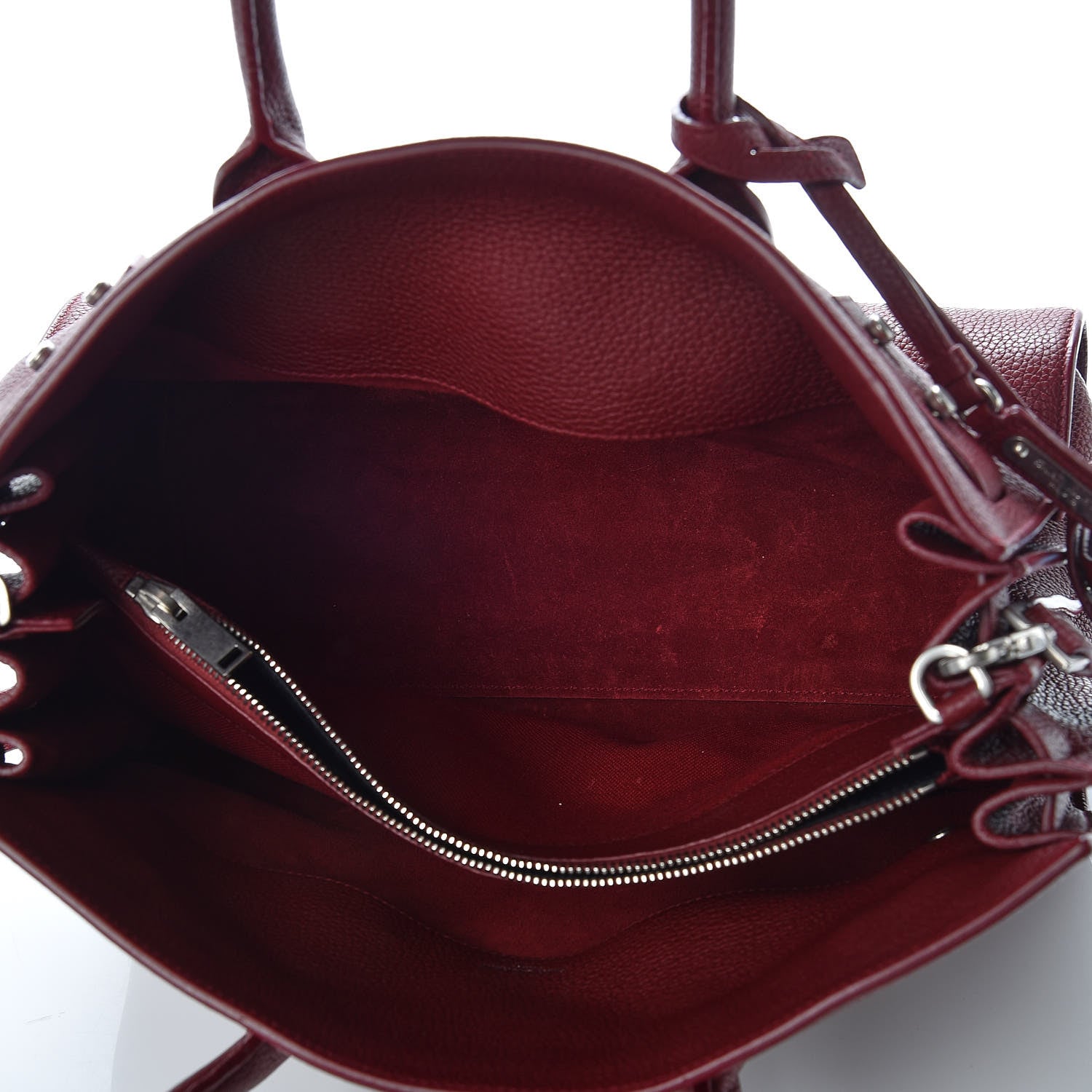 Saint Laurent Grained Calfskin Small Supple Sac De Jour Dark Pallisandre 9 of 18
