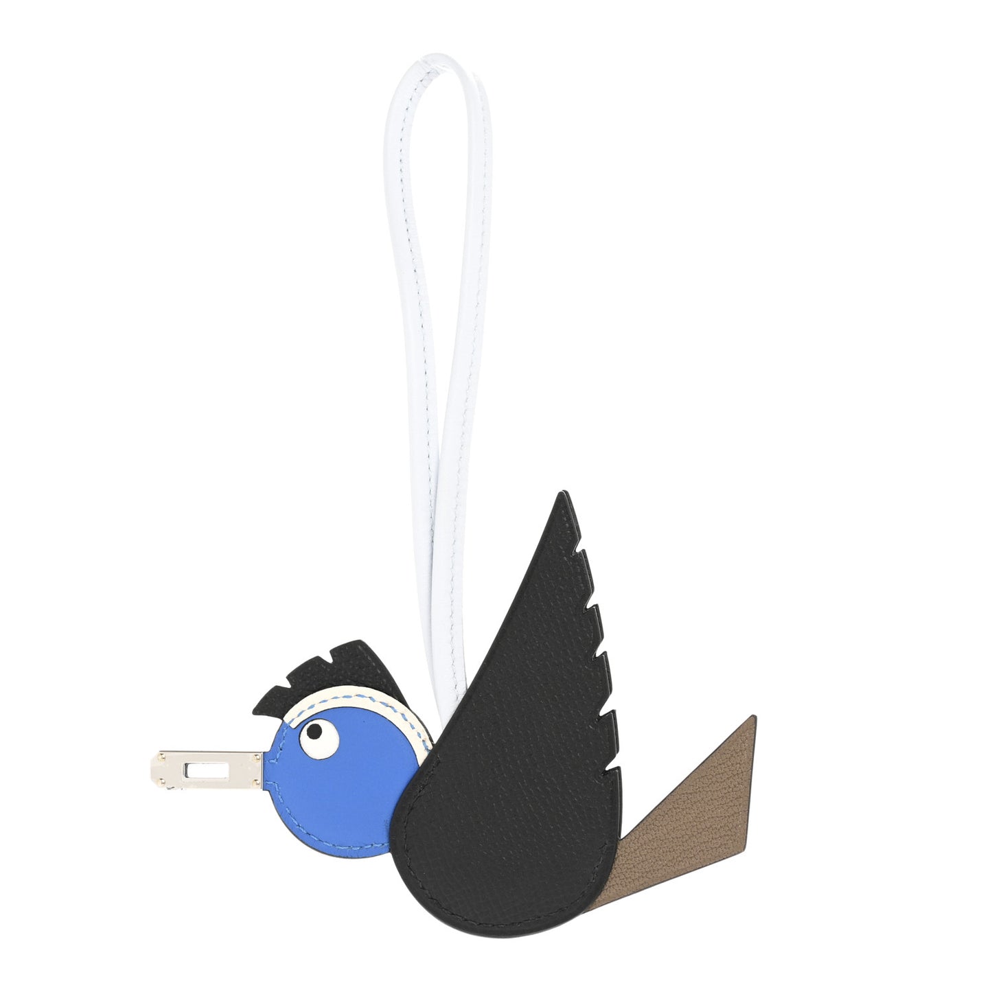 Epsom Swift Chevre Mysore Birdy Bag Charm Black Etoupe Bleu Hydra Bleu Brume