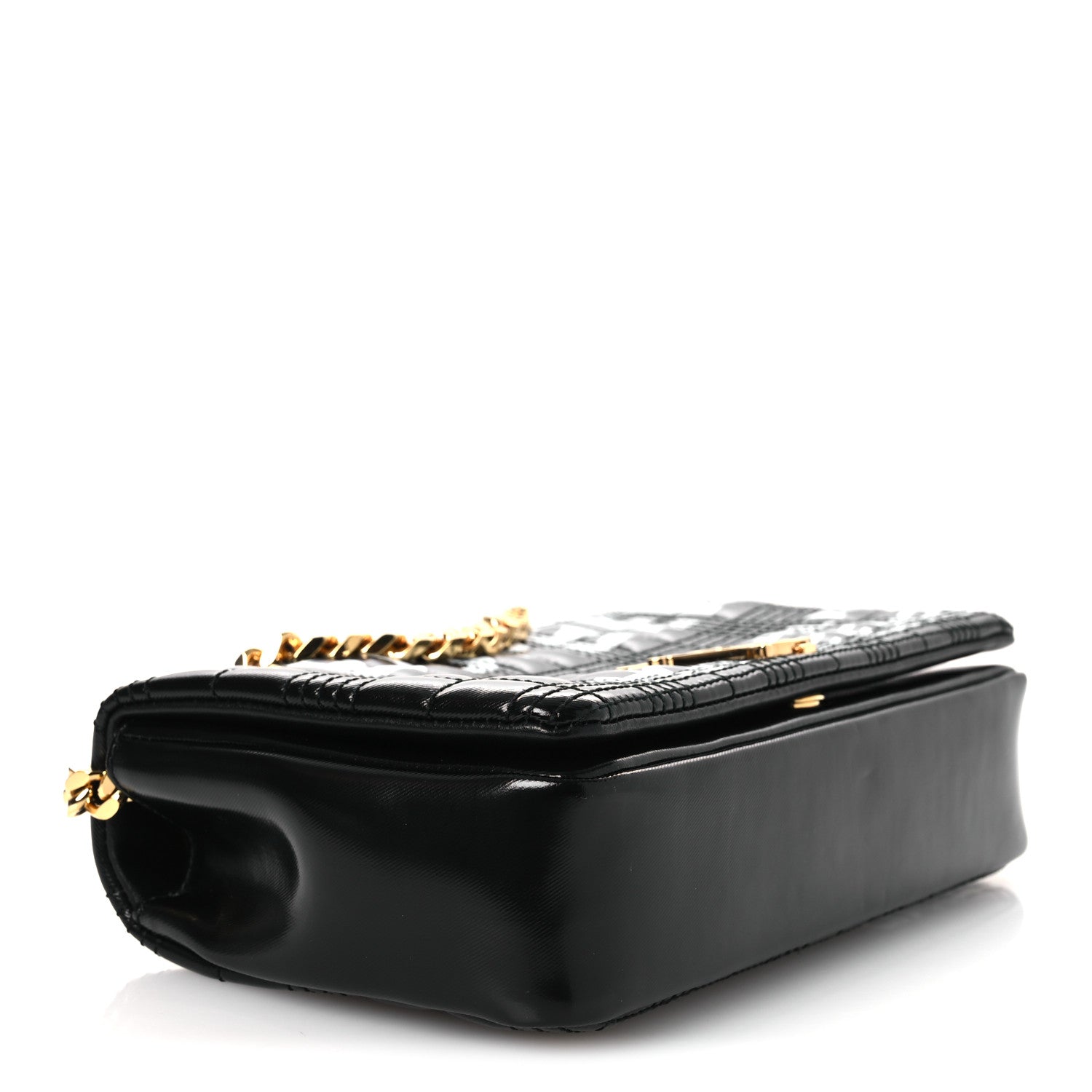 Burberry Patent Quilted Horseferry Print Small Lola Bag Black 4 of 10
