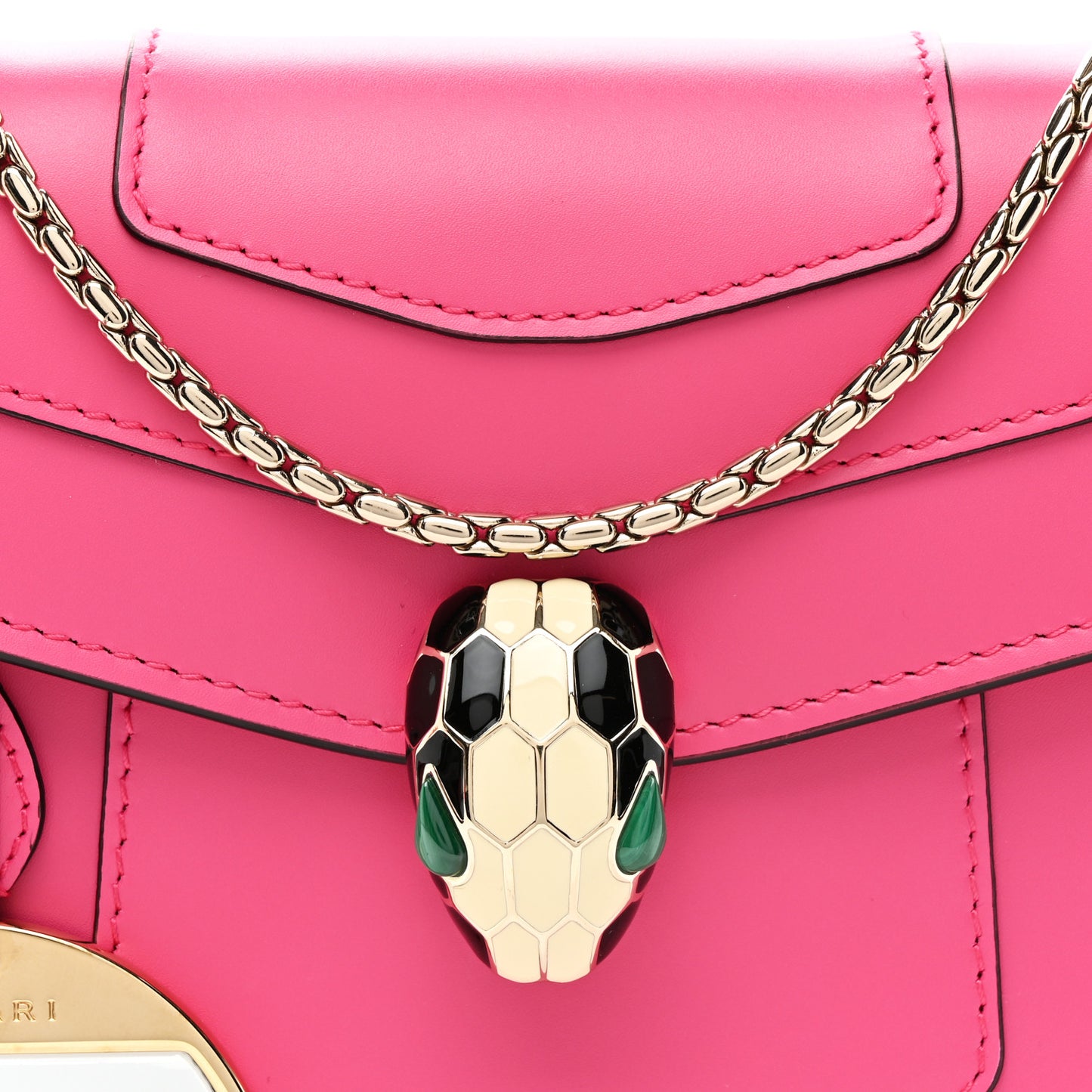 Calfskin Small Serpenti Forever Snake Strap Crossbody Bag Pink