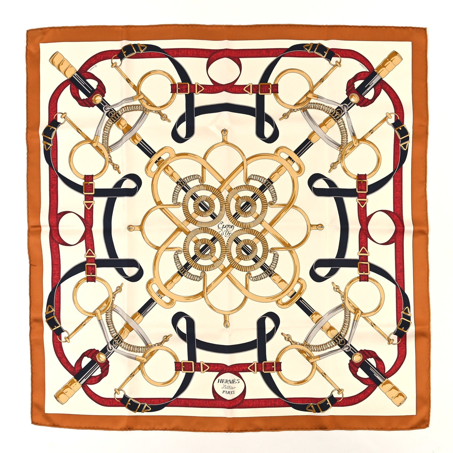 Silk Eperon D'Or Forever Scarf 90 Caramel Creme Or