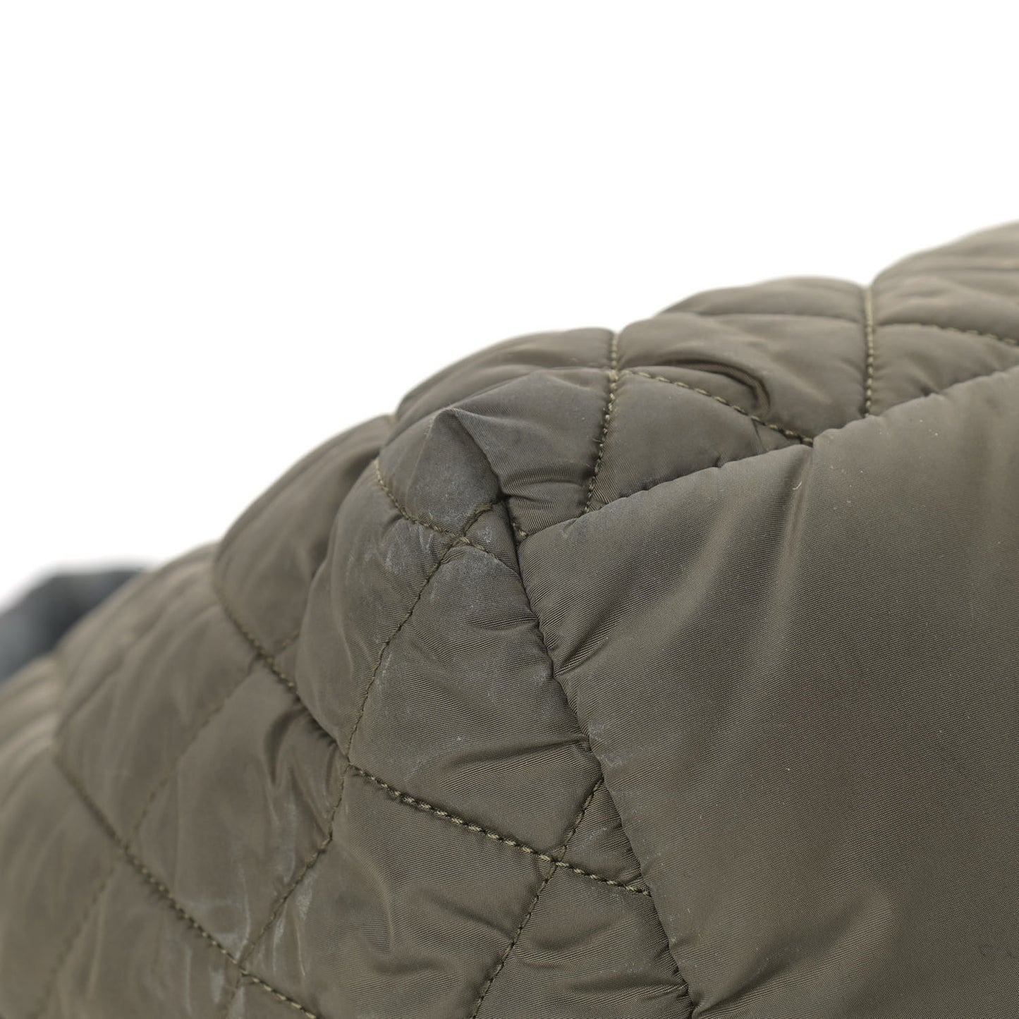 Nylon Quilted Large Coco Cocoon Tote Khaki
