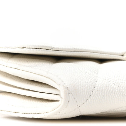 Chanel Caviar Quilted Large Gusset Flap Wallet White 10 of 12