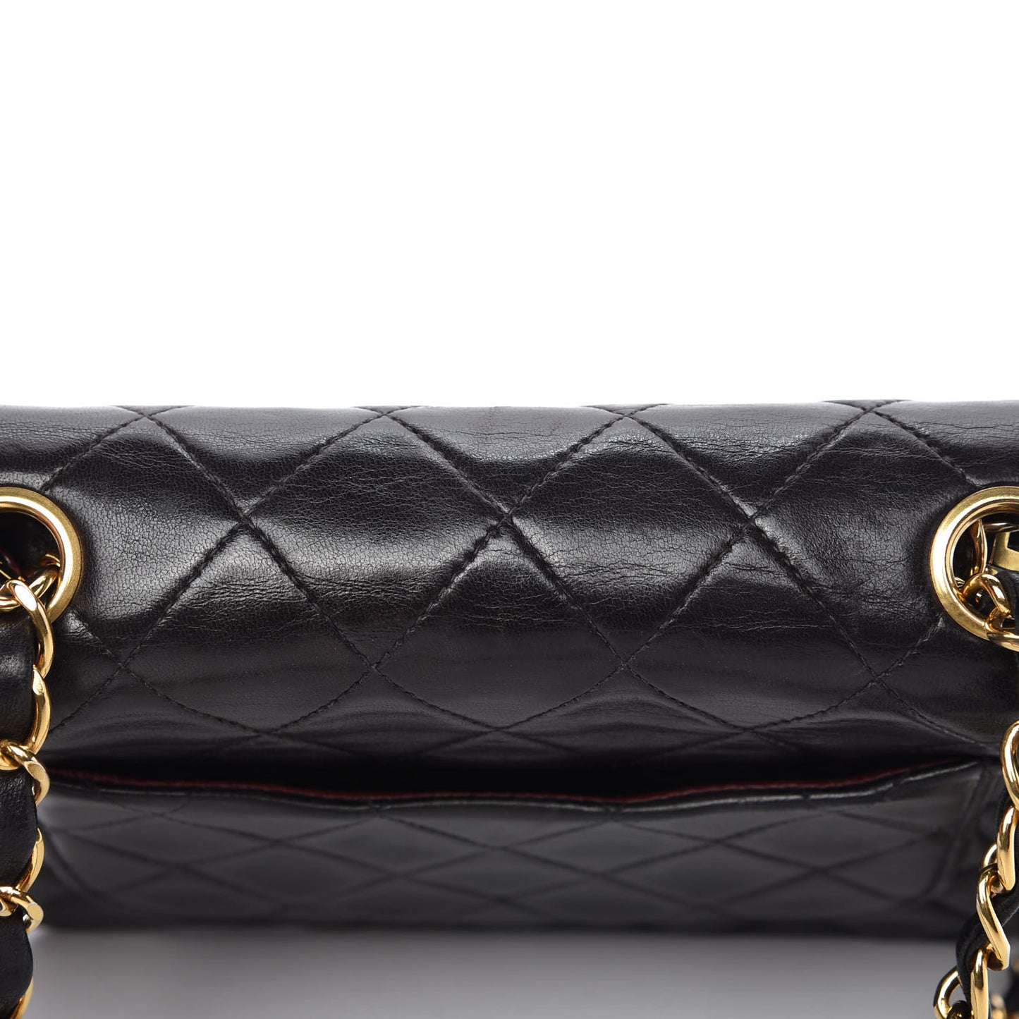 Lambskin Quilted Mini Square Flap Black