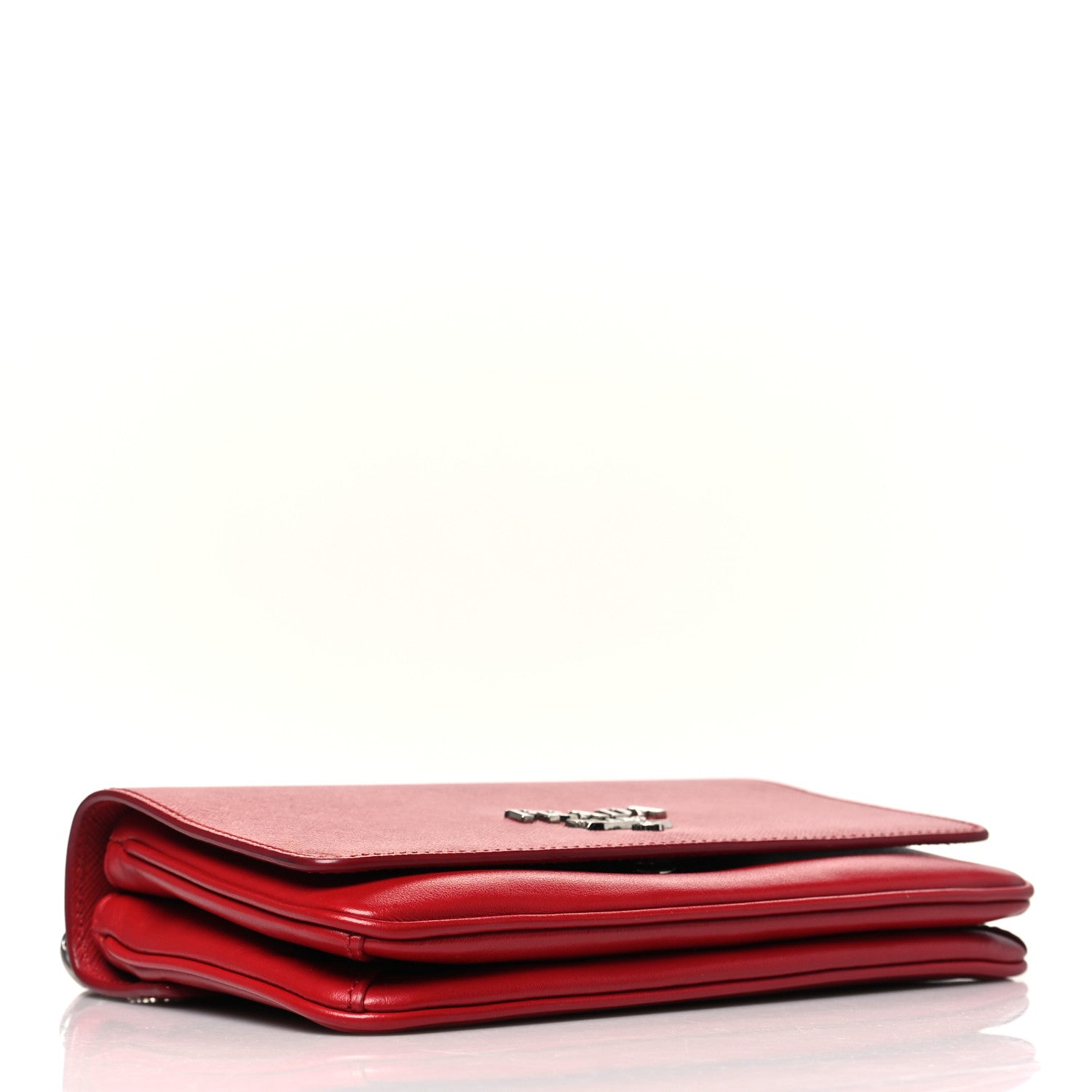 Prada Saffiano Nappa Chain Shoulder Bag Rosso 4 of 9