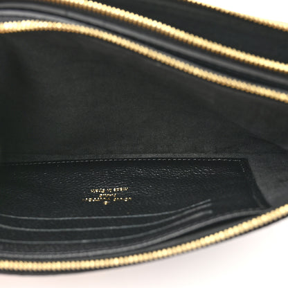 Louis Vuitton Empreinte Monogram Giant Double Zip Pochette Black Cream 7 of 12