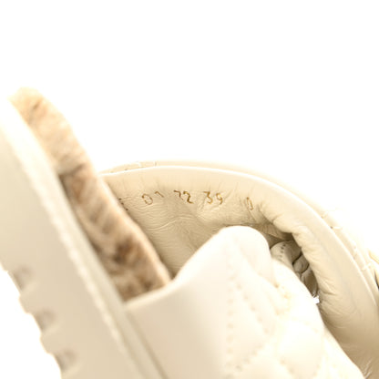 Christian Dior Calfskin Cannage Dtwist Espadrille Platform Sandals 39 White 8 of 9