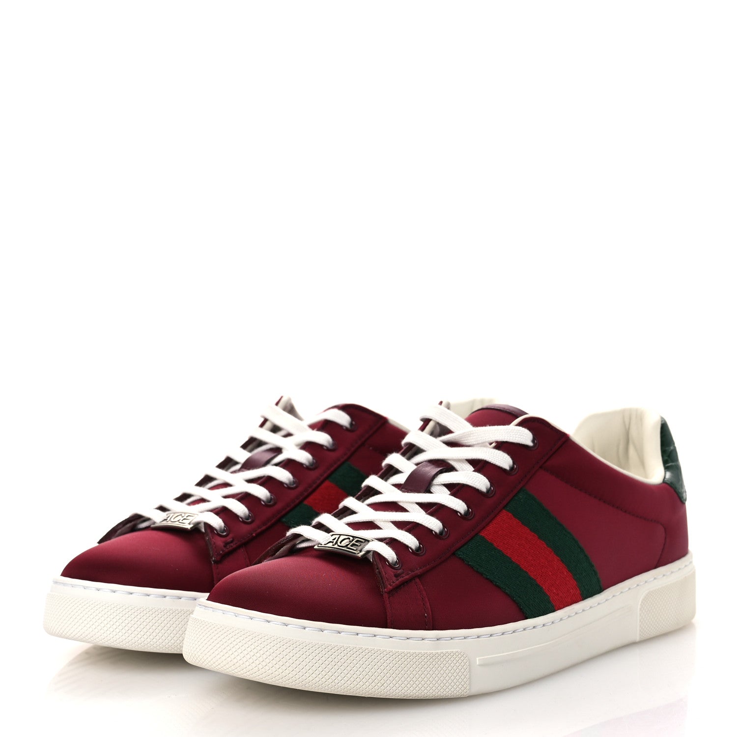Gucci Econyl Nylon Diva Crocodile Web Mens Ace Sneakers 7.5 Rosso Ancora Vert 4 of 12