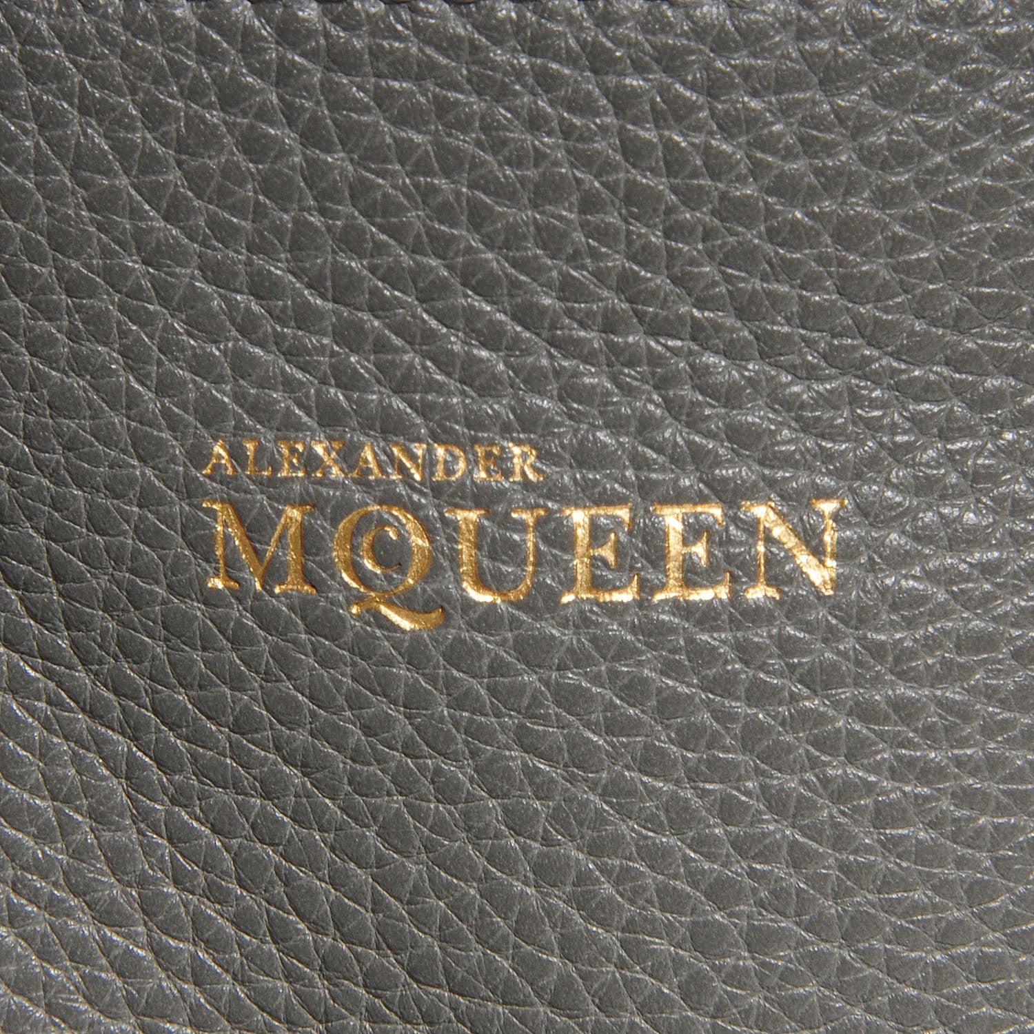 Alexander McQueen Pebbled Calfskin Skull Padlock Zip Around Tote Grey 7 of 9