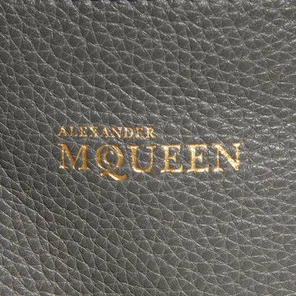 Alexander McQueen Pebbled Calfskin Skull Padlock Zip Around Tote Grey 7 of 9