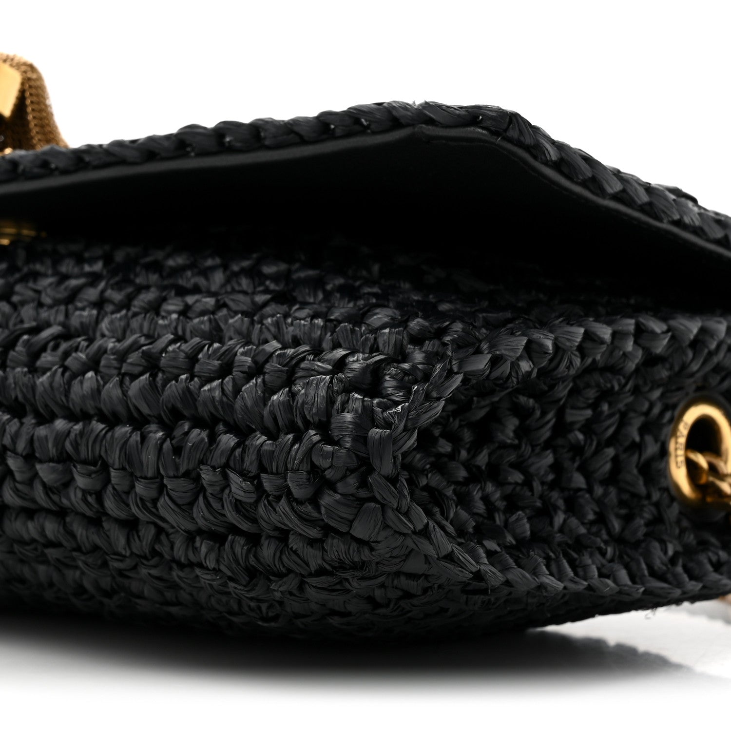 Saint Laurent Raffia Monogram Tassel Kate 99 Black 9 of 11