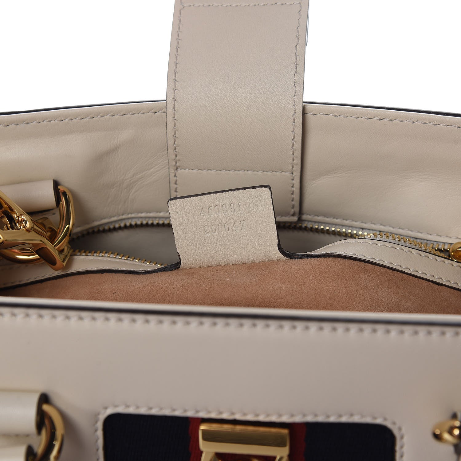 Gucci Calfskin Medium Sylvie Top Handle Tote White 10 of 11