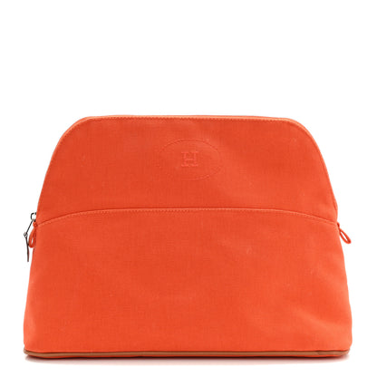 Hermes Cotton Canvas Bolide Travel Cosmetic Pouch MM Feu 1 of 9