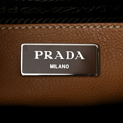 Prada Glace Calf Studded Twin Pocket Tote Caramel 6 of 11