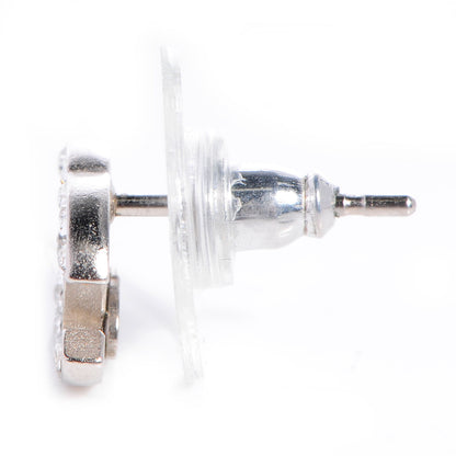 Chanel Crystal CC Earrings Silver 3 of 5