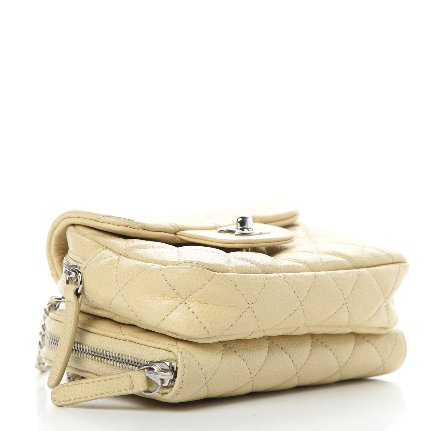 Caviar Quilted New Mini Flap Beige Clair