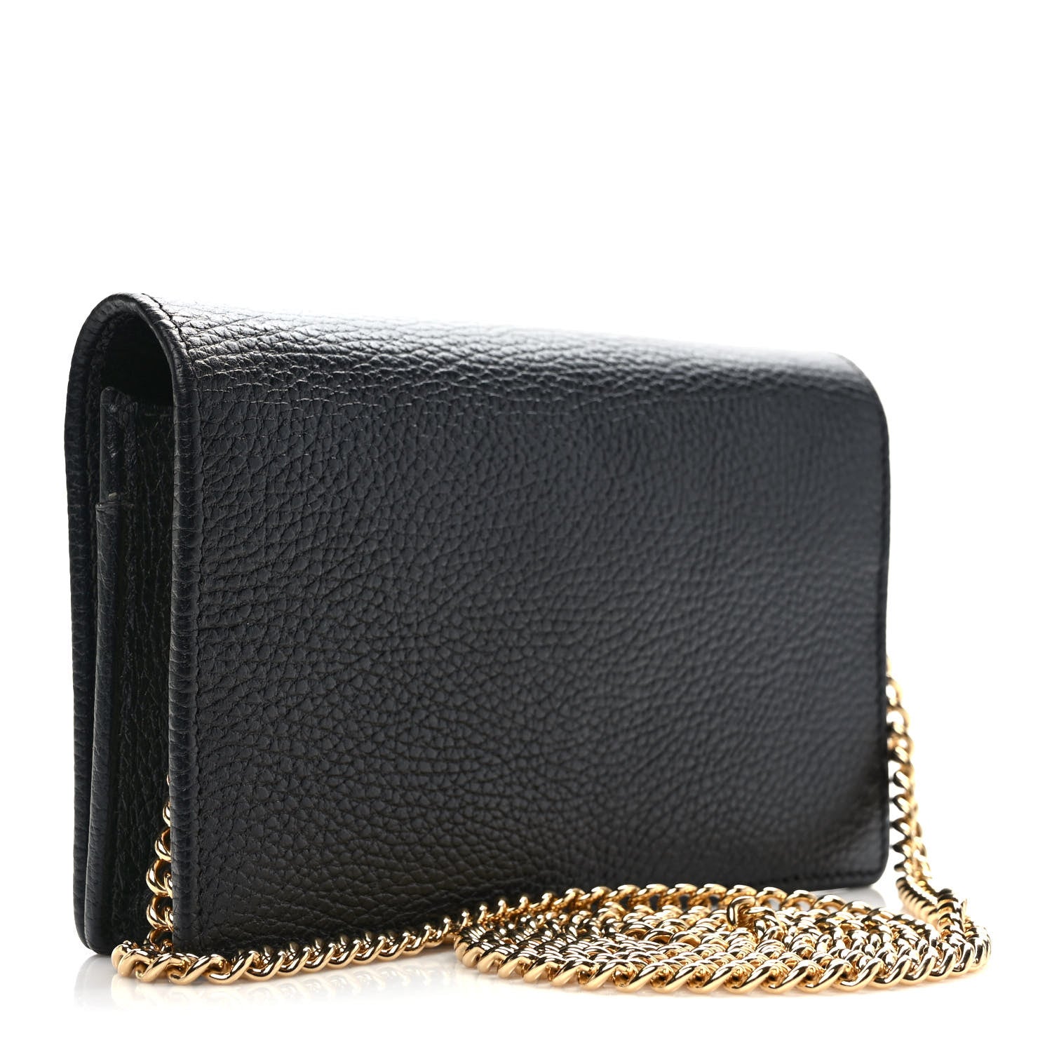 Gucci Calfskin Mini GG Marmont Chain Wallet Black 2 of 11