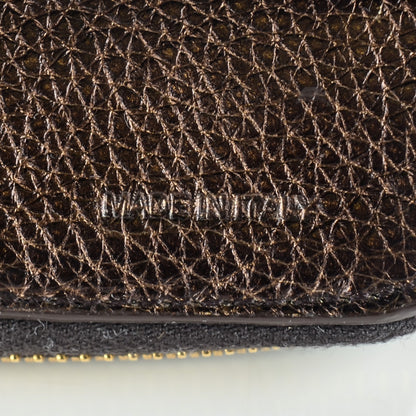 Prada Vitello Daino Antik Compact Zip Around Wallet Bronzo 7 of 9