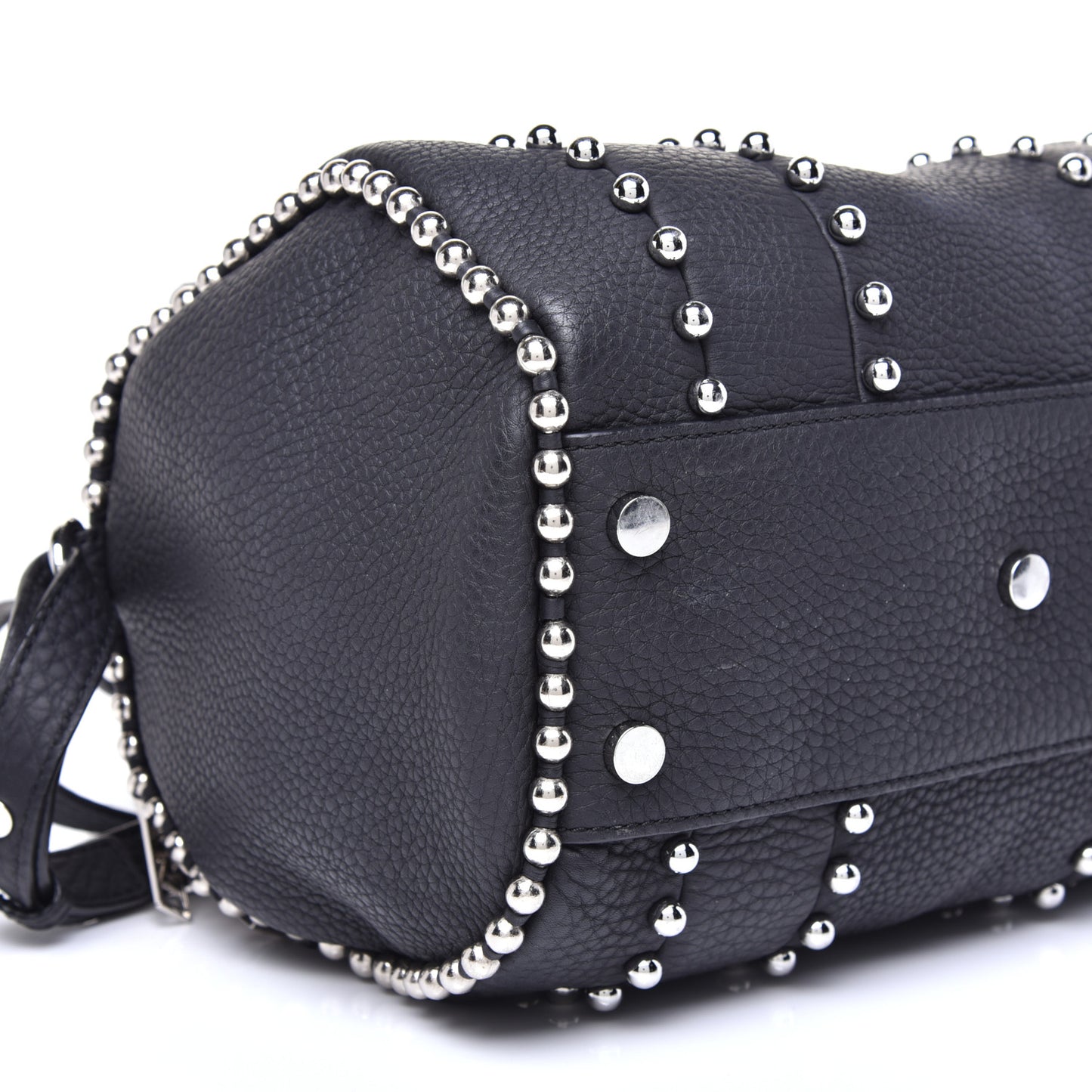 Calfskin Studded Rockie Matte Black Rhodium Hardware