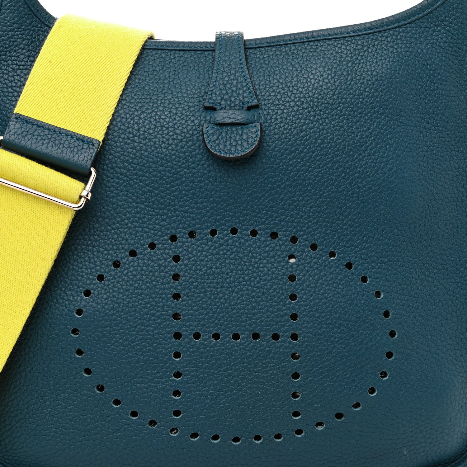 Hermes Taurillon Clemence Amazone Evelyne III PM Colvert Lime 7 of 12