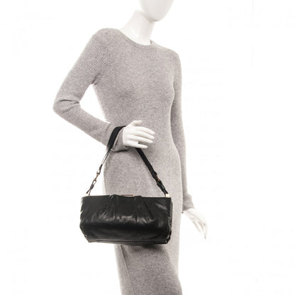 Lanvin Lambskin Draped Frame GM Shoulder Bag Black 2 of 7
