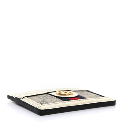 Gucci GG Supreme Monogram Textured Calfskin Web Ophidia Card Holder Beige Ebony Mystic White 4 of 8