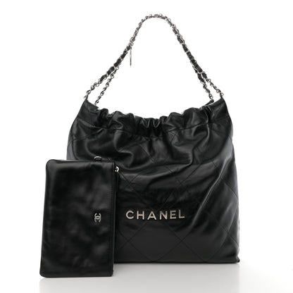 Chanel Shiny Calfskin Quilted Chanel 22 Black 3 of 11