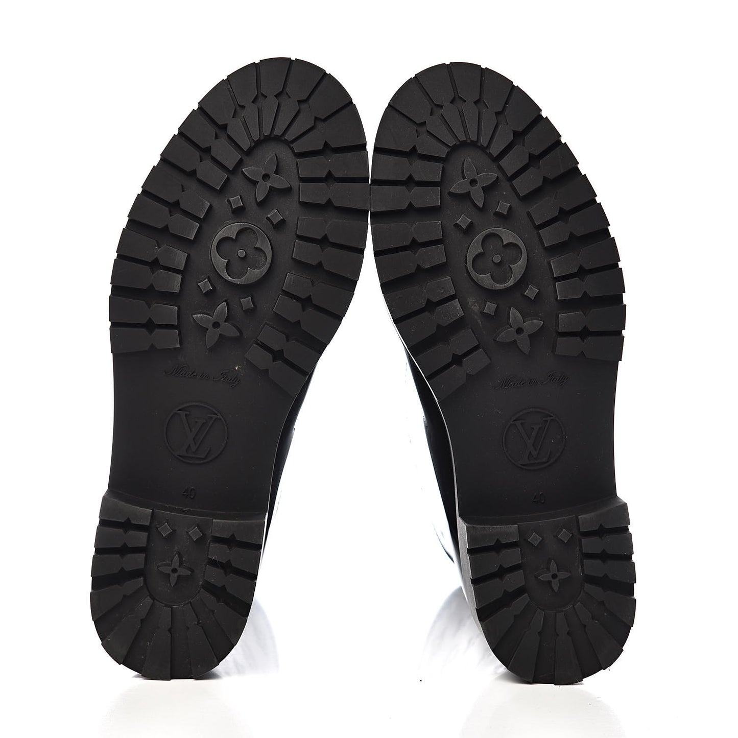 Rubber Embossed Monogram Drops Flat Half Boots 40 Black