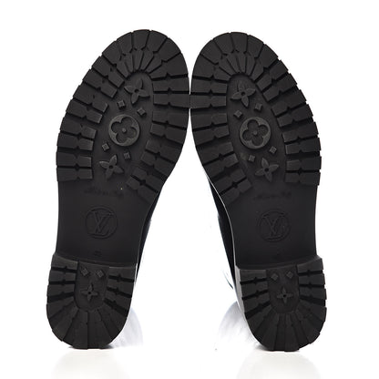 Louis Vuitton Rubber Embossed Monogram Drops Flat Half Boots 40 Black 5 of 9