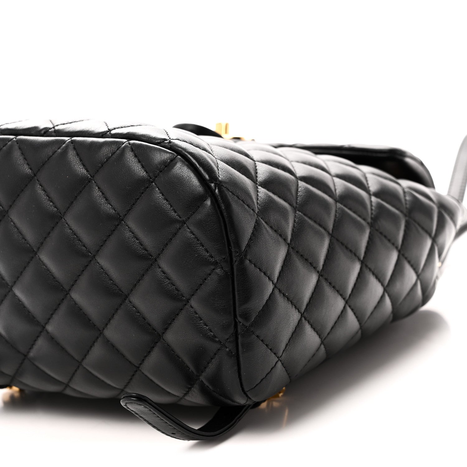 CHANEL Black quilted lamb leather backpack