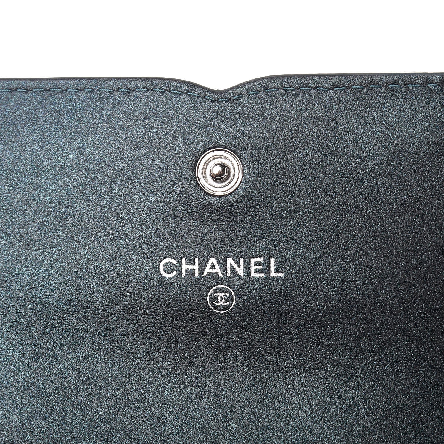 Chanel Iridescent Caviar Quilted Medium Filigree Flap Wallet Dark Turquoise 6 of 9