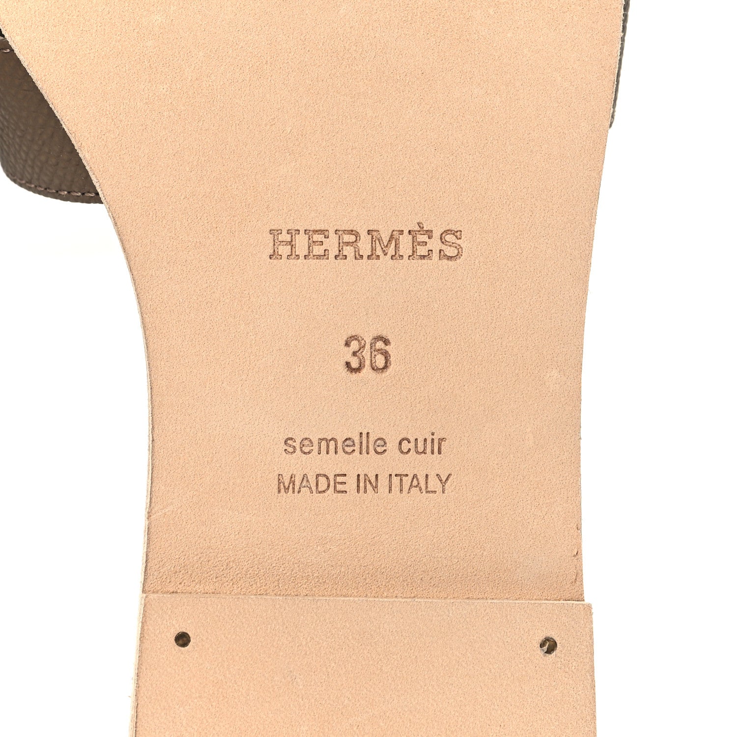 Hermes Epsom Oran Sandals 36 Etoupe 6 of 9