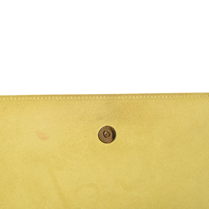 Saint Laurent Patent Calfskin Monogram Large Belle De Jour Clutch Yellow 17 of 17