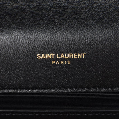 Saint Laurent Calfskin Crystal Medium Monogram Kate Satchel Black 7 of 11