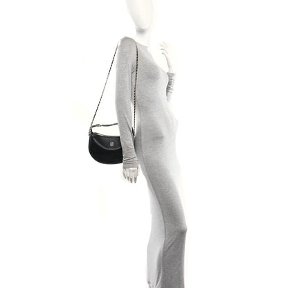 Chanel Lambskin Quilted Hobo Clutch With Chain Black 2 of 10
