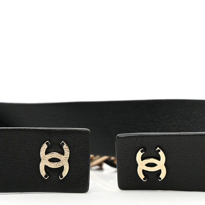 Chanel Lambskin Chain CC Bow Belt M Black Gold 3 of 4