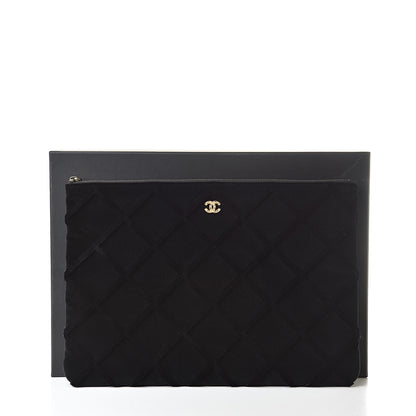 Chanel Velvet Quilted Medium Cosmetic Case Black 8 of 8