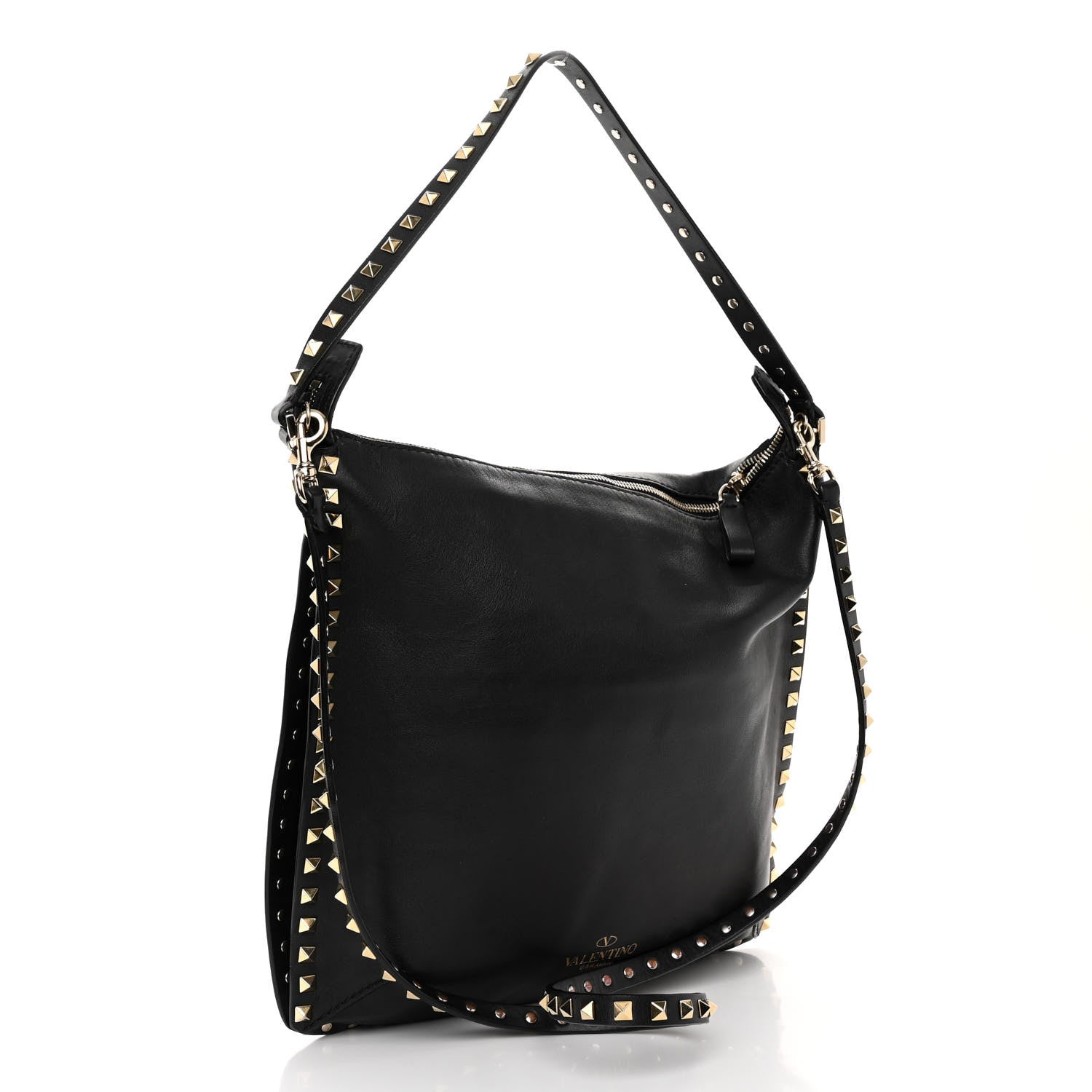 Valentino Garavani Vitello Small Rockstud Hobo Black 3 of 10