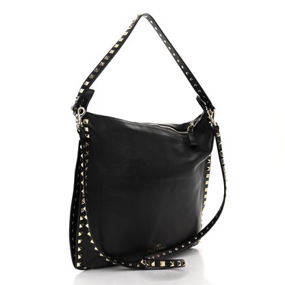 Valentino Garavani Vitello Small Rockstud Hobo Black 3 of 10