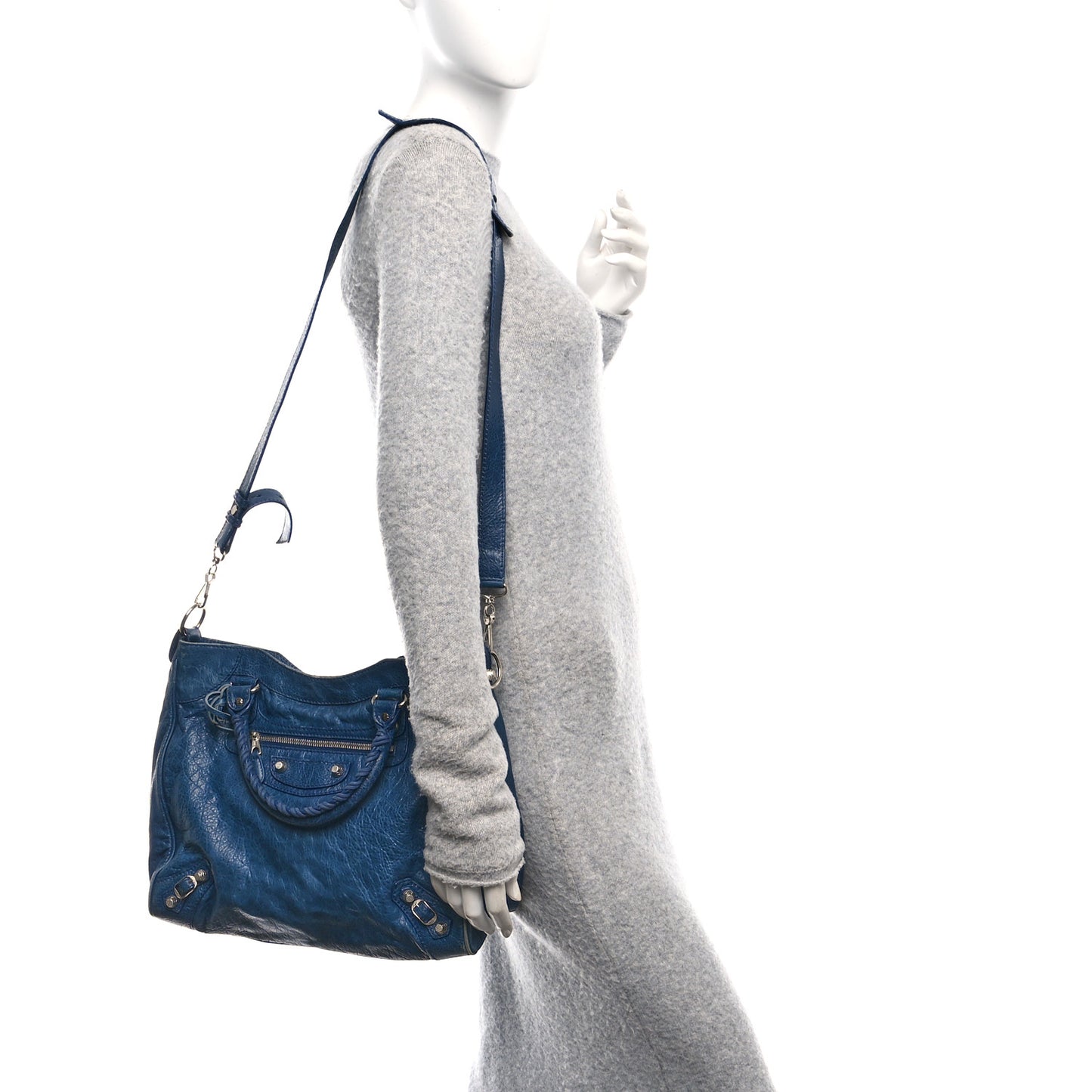 Agneau Giant 12 Silver Hardware Velo Bleu Mineral