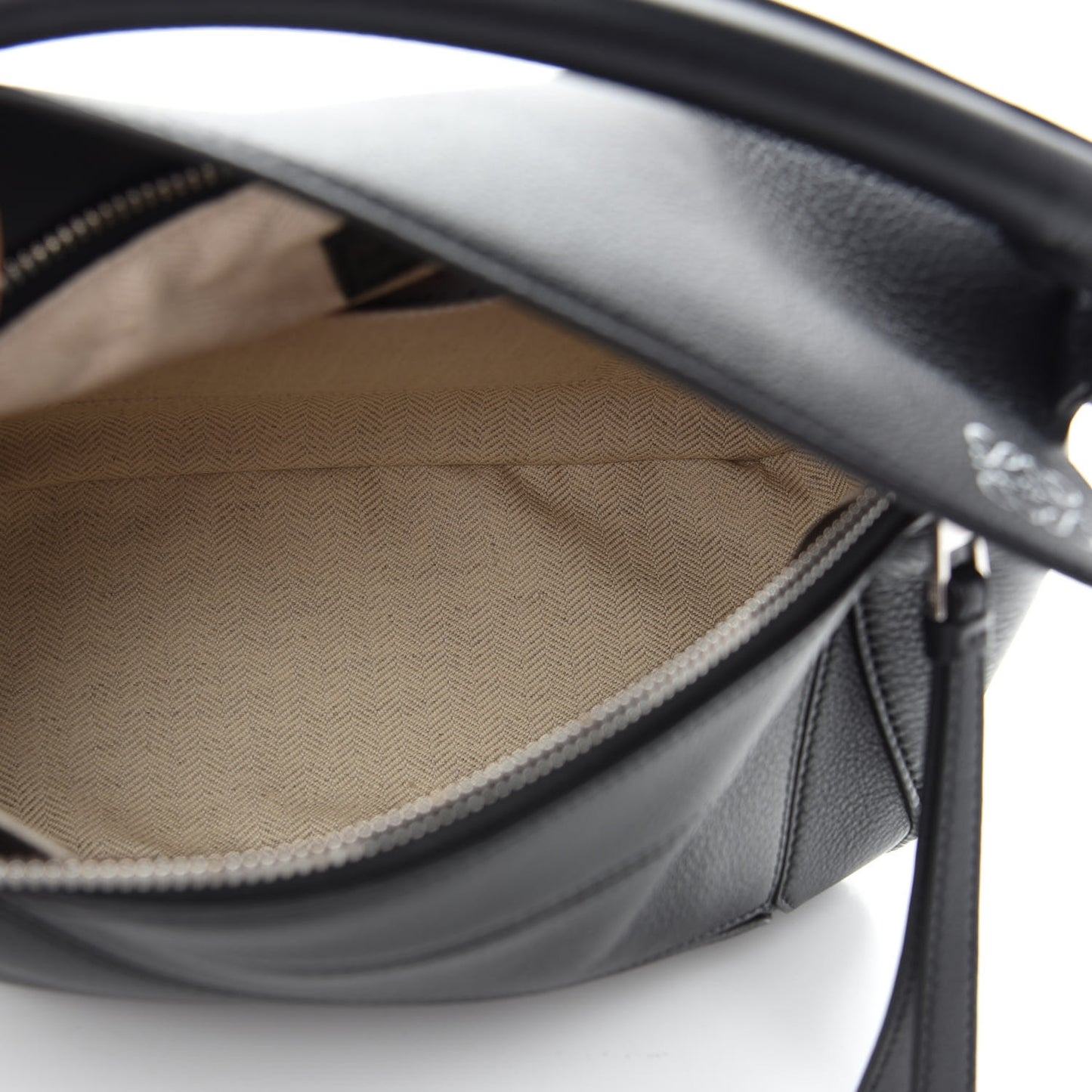 Grained Calfskin Small Puzzle Bag Black