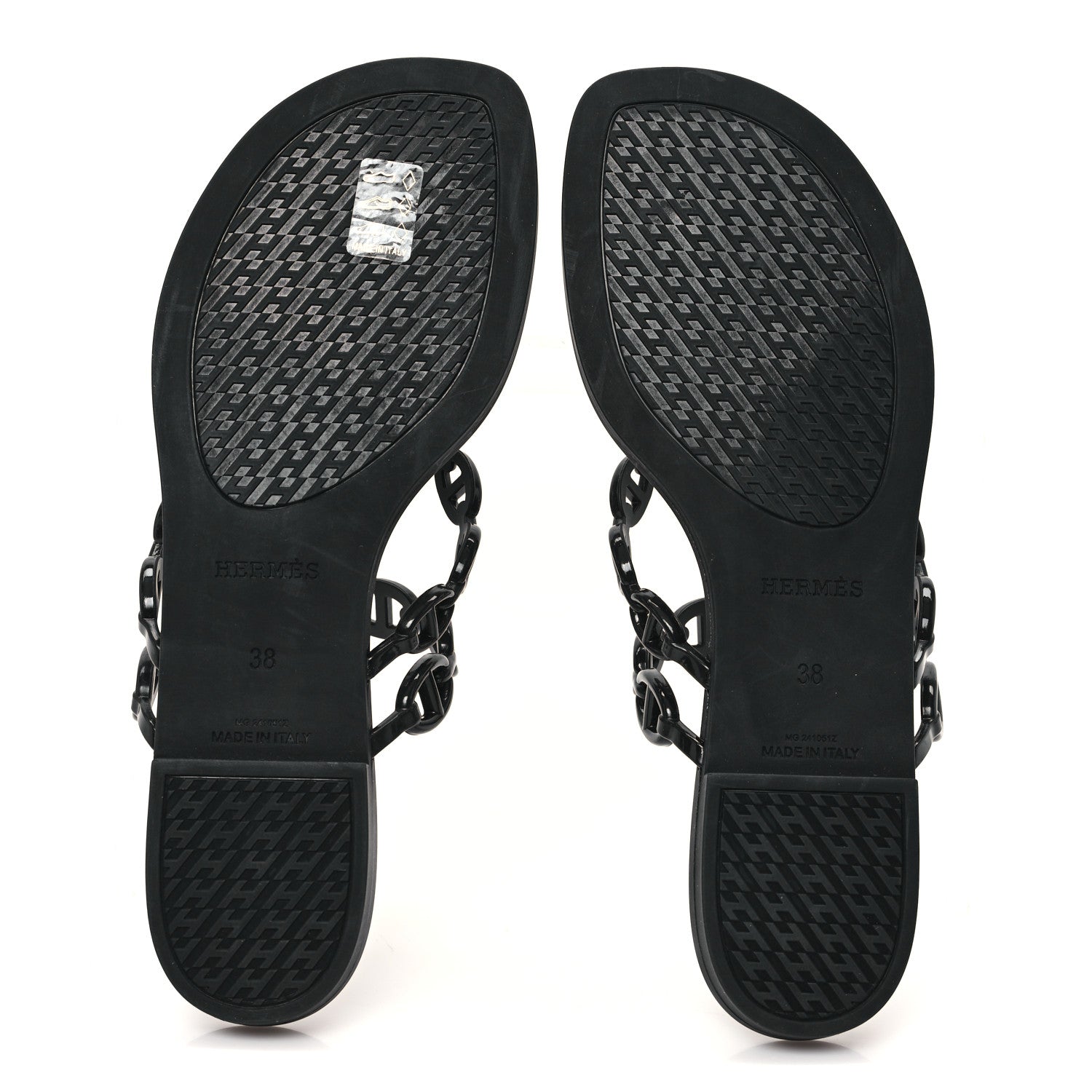 Hermes Rubber Chaine d'Ancre Island Sandals 38 Black 6 of 9