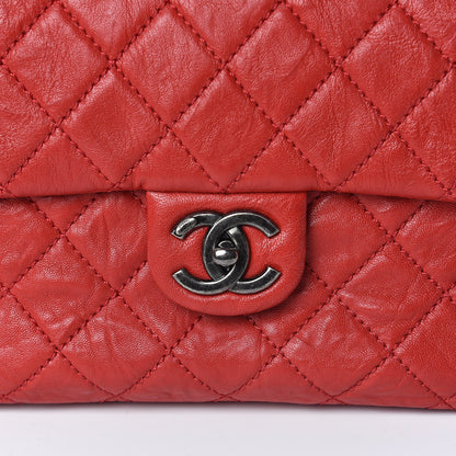 Chanel Calfskin Quilted Front Pocket Tote Red 8 of 10